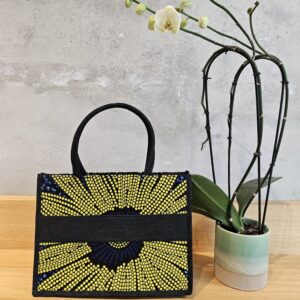 Sac en jean motif pagne